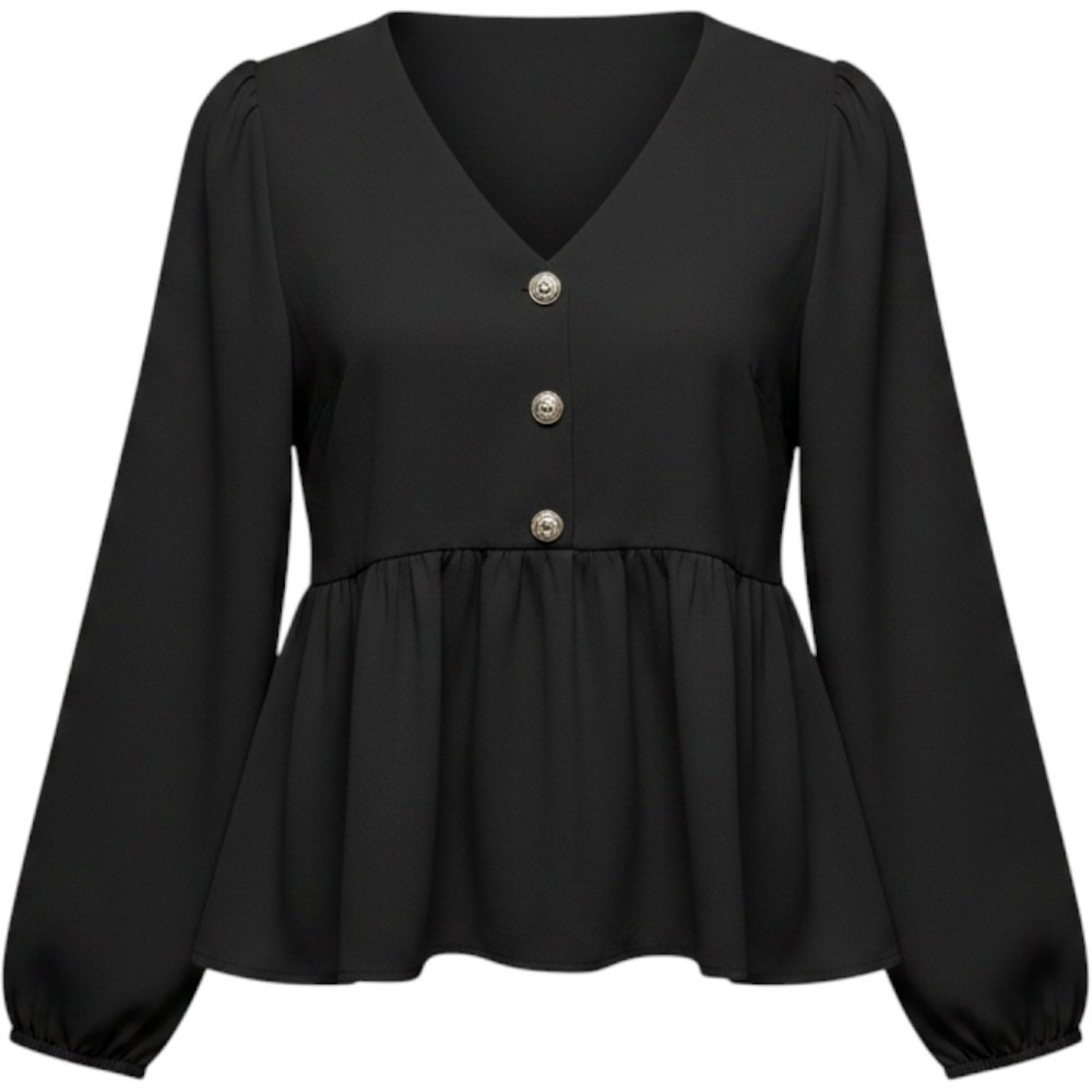Gothic Whimsygoth Witchy Steampunk Cosplay Peplum V-Neck Ruffle Tiered